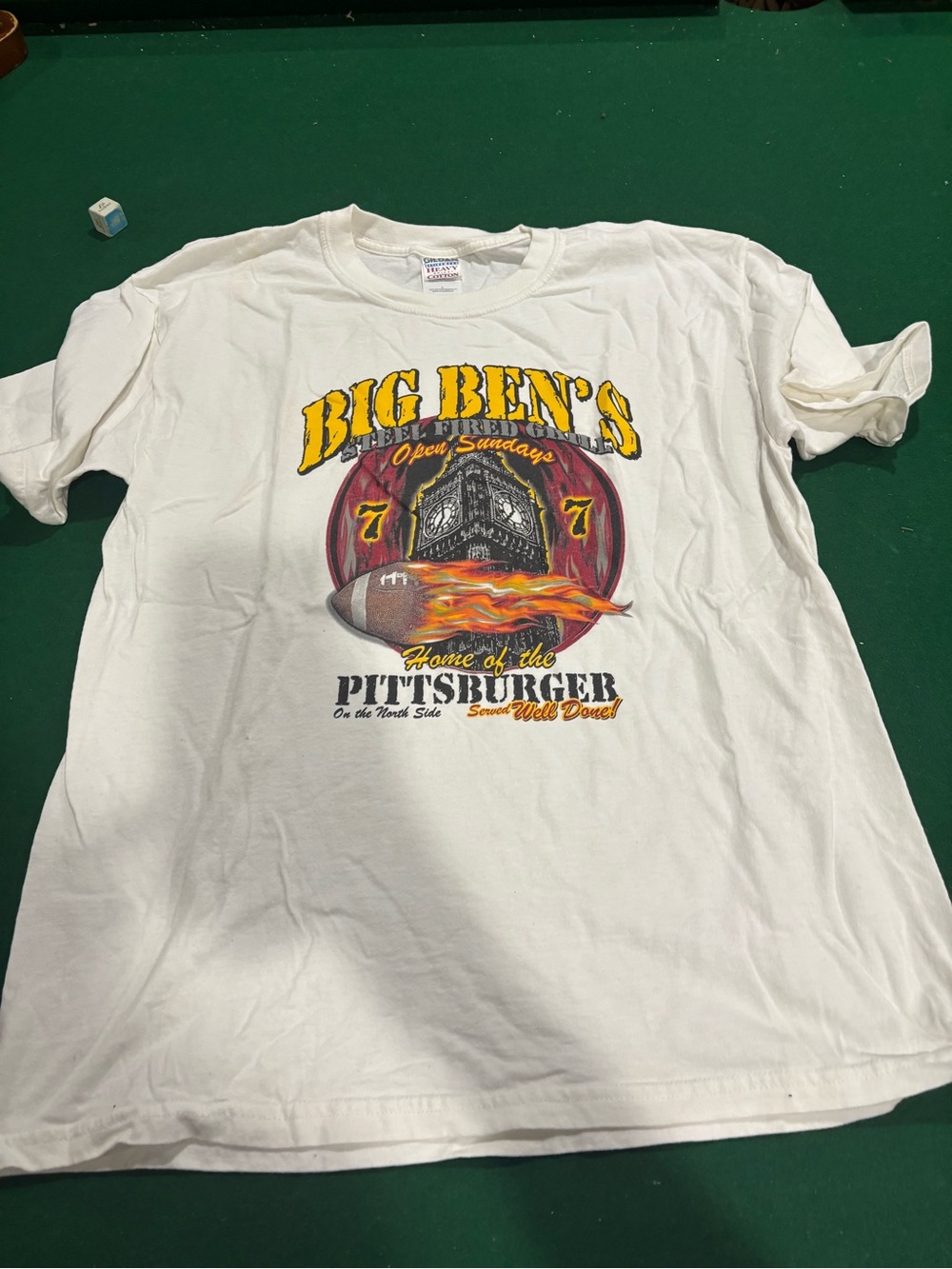 Gildan White Kids Tee with Yellow & Red Pittsburgh Graphic